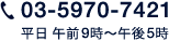 電話：03-5970-7421 平日 午前9時～午後5時